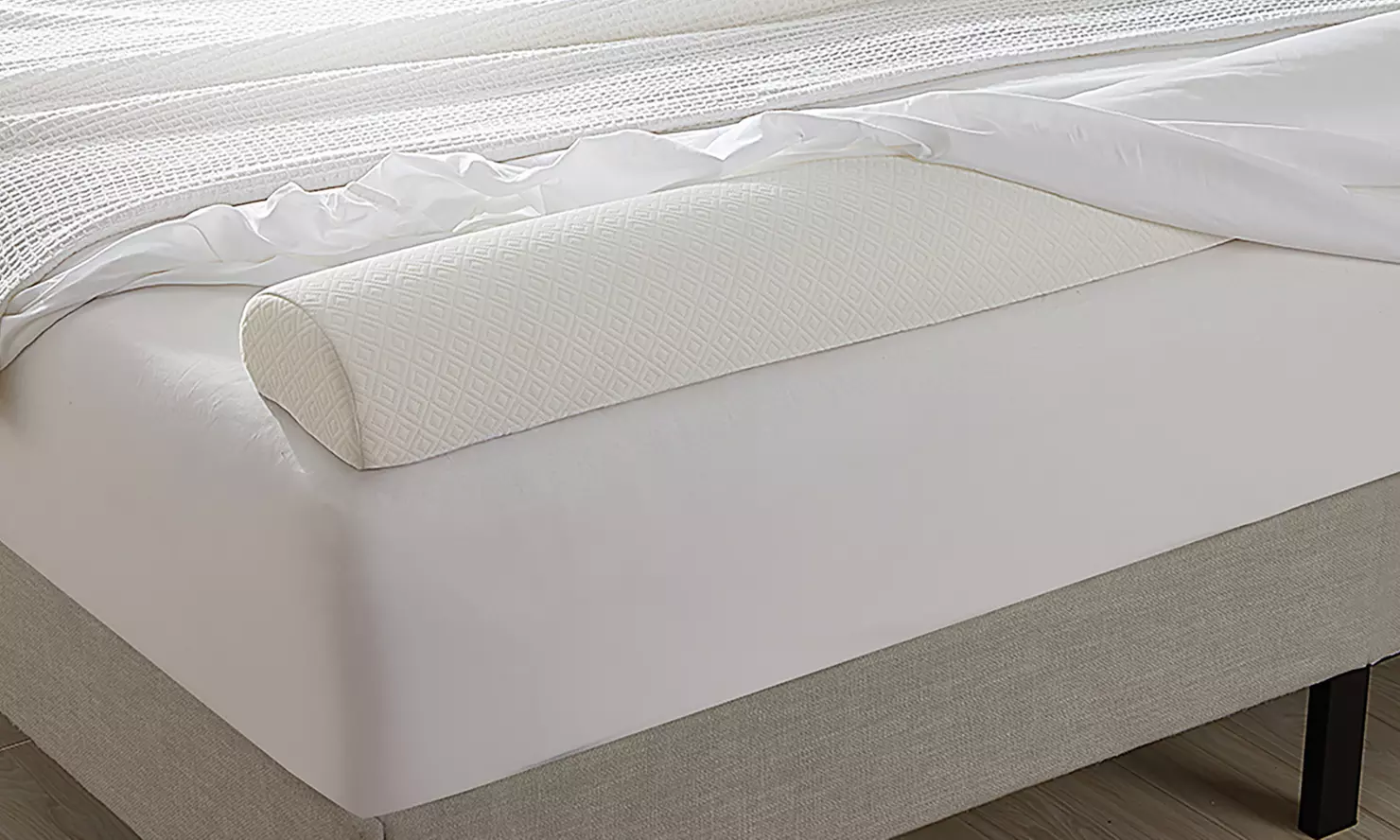 Clara Clark Memory Foam Crib & Bassinet Wedge & Bed Rail Pillow w/ Cotton Cover 