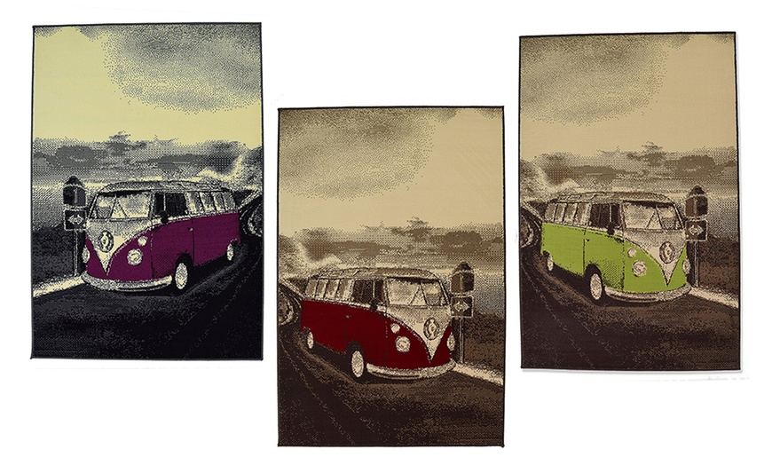 Image 3: Retro Camper van Rugs - 7 Colours
