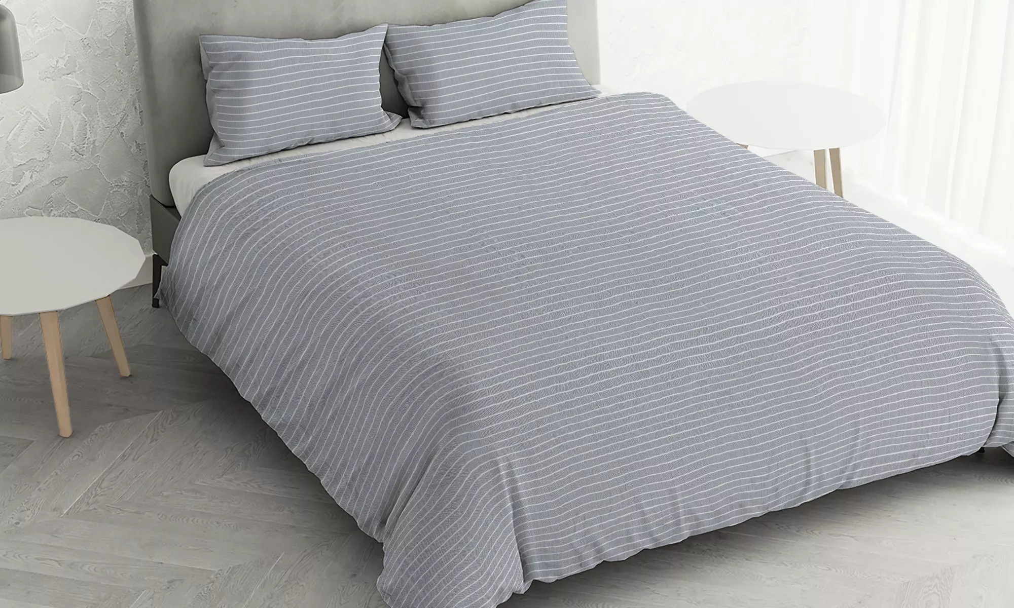 Parure copripiumino matrimoniale 100% cotone Made in Italy, disponibile in molte stampe e varianti colore - Primary Image