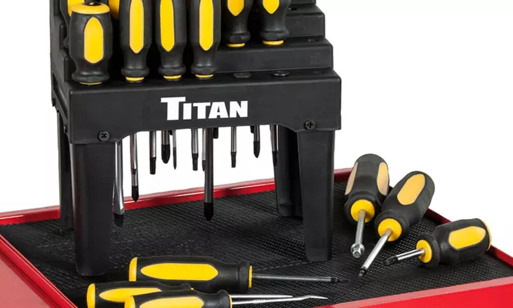 Titan 26-Piece Screwdriver Set with Storage Rack - Primary Image