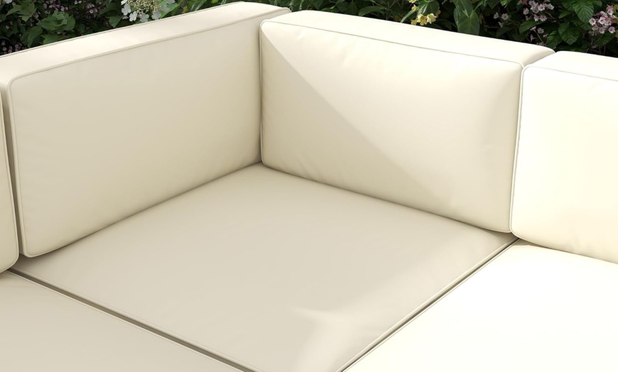 Image 13: Outsunny Aluminium Corner Sofa, Armchair and Table Garden Sofa Set