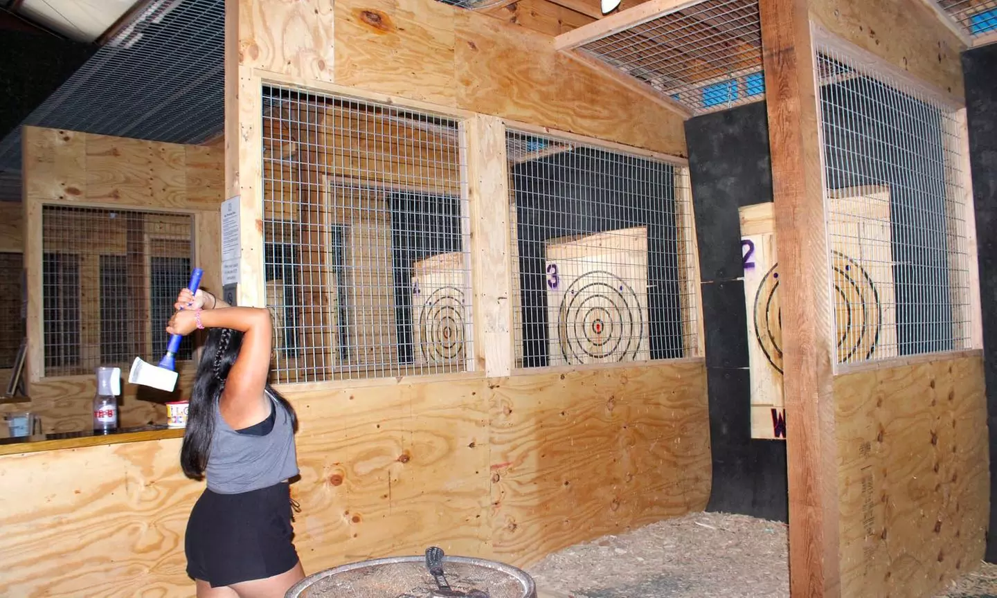 60-Minutes of Indoor Axe Throwing for 2, 3, 4 or 8 People at Loki's Axe Haus at Texas Ski Ranch (Up to 44% Off) - Primary Image