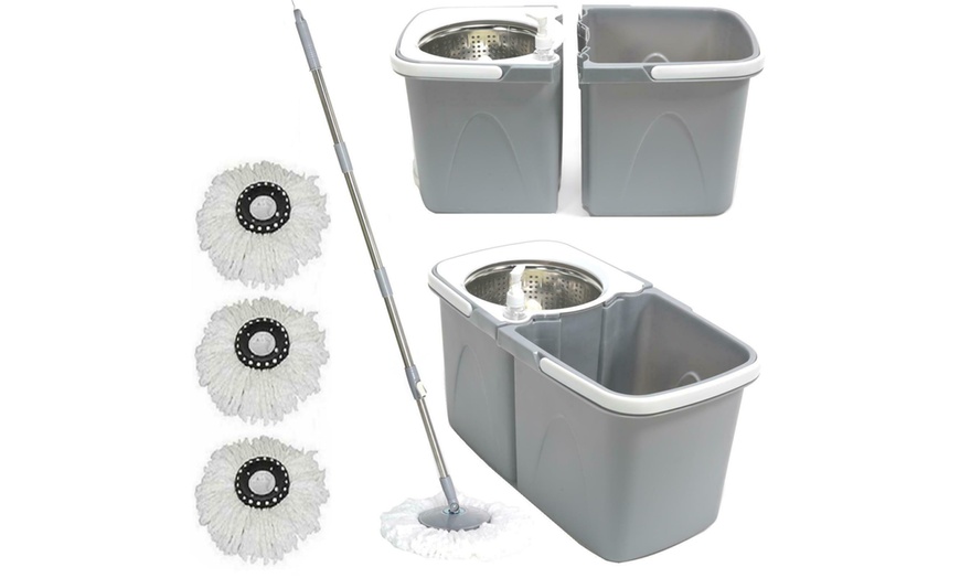 Image 6: Duo Floor Spin Mop with Three Heads