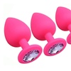 Image 3: Silicone Jeweled Plug Weighted Anal Jewel Trainer Sets Enhance