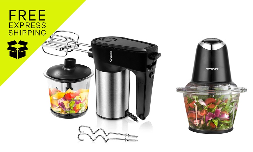 Image 1: TODO 1L Multi Chopper or Food Processor with Glass Bowl 
