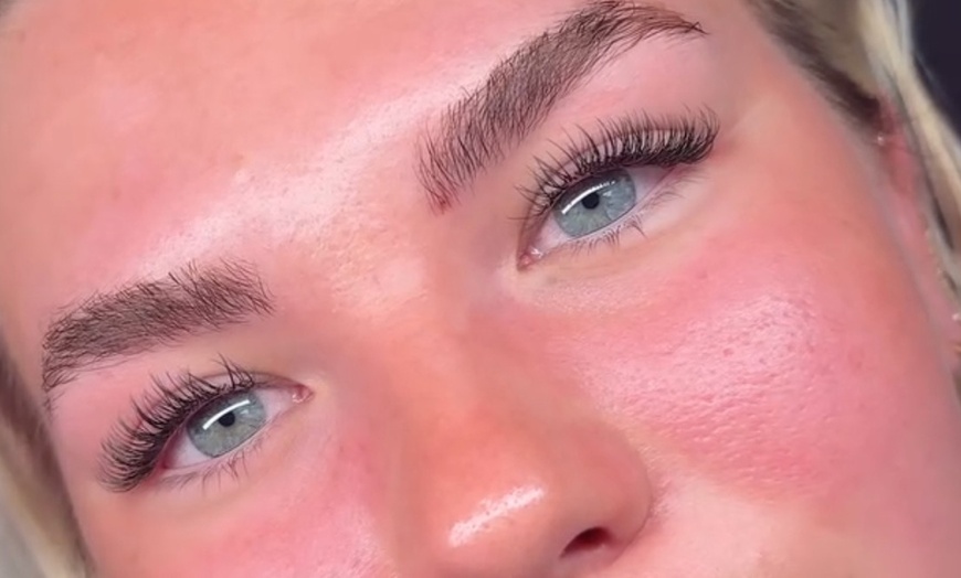 Image 3: Full Set of Classic Eyelash Extensions w/ 3D, 6D Volumes, 2 Week Fill