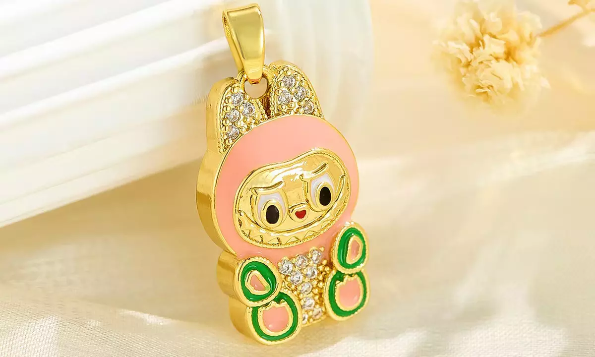 Stanley - BTS x Labubu Gold Enamel Pendant Necklace