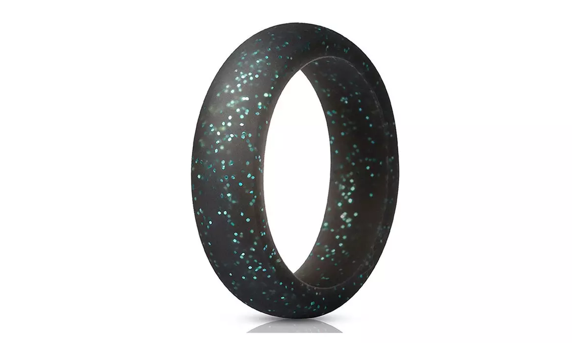 7 Pack Women's Silicone Wedding Bands Set Colorful Rubber Rings