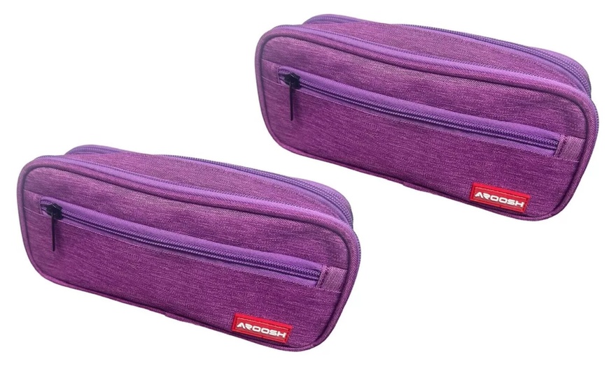 Image 6: Aroosh Triple Pocket Zipped Pencil Case
