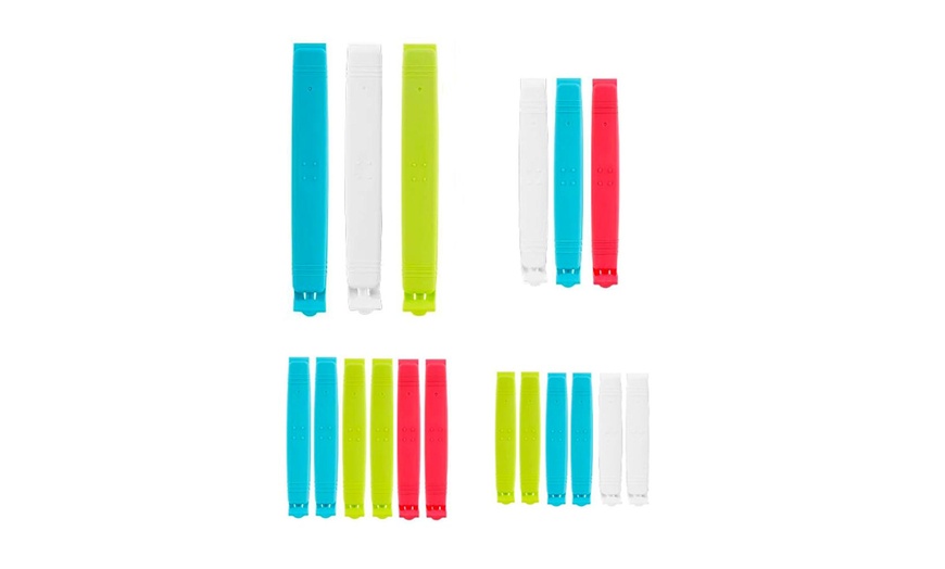 Image 2: Lote de 18 pinzas herméticas, reutilizables y de diferentes colores