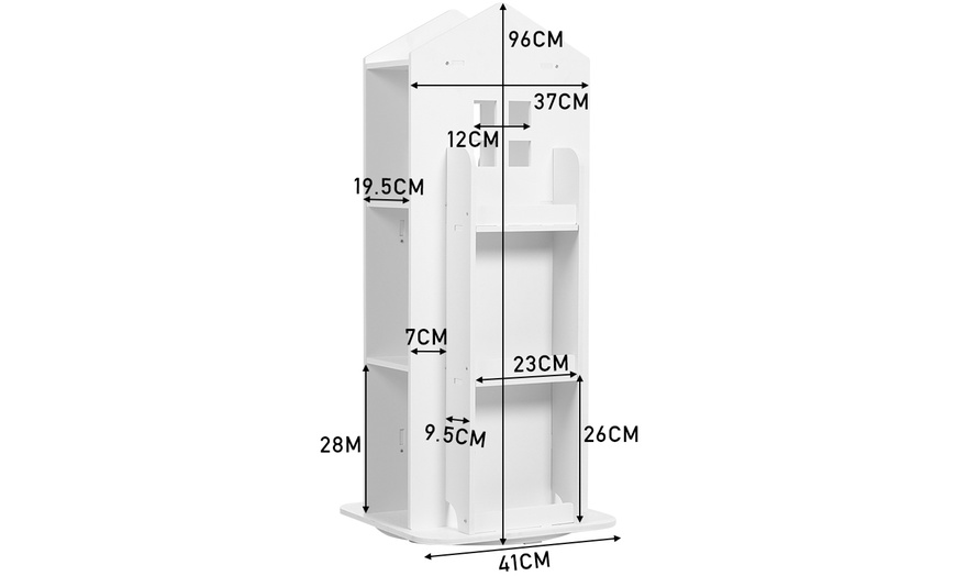 Image 5: 10-Tier Rotating Kids Bookshelf with Eco-Friendly Safe