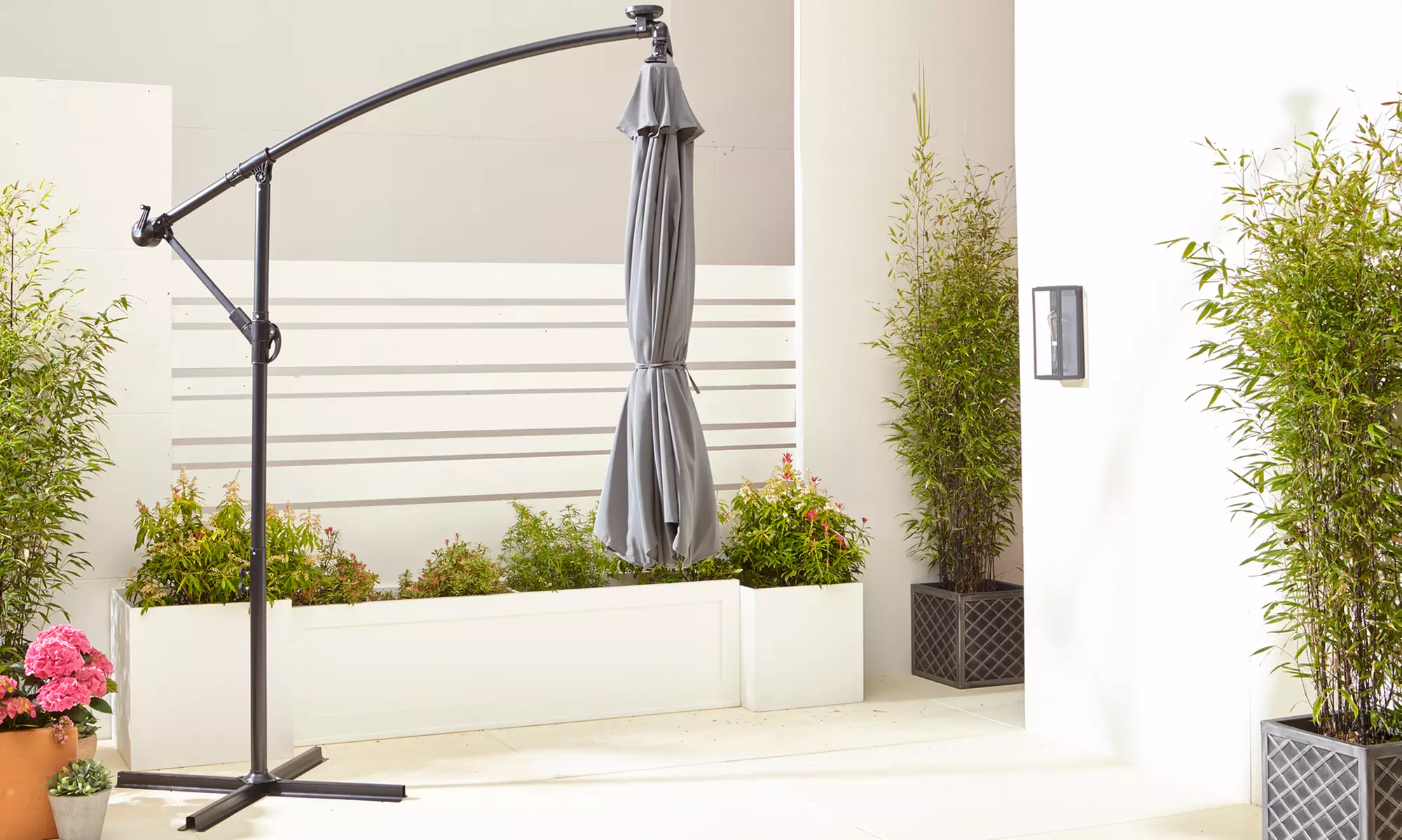 Neo 3m Garden Outdoor Waterproof Freestanding Parasol LED Lights