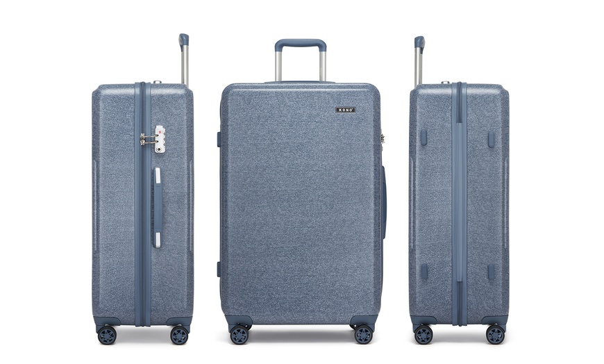 Image 8: Lot de 1 ou 3 valises bleues Kono en coque dure