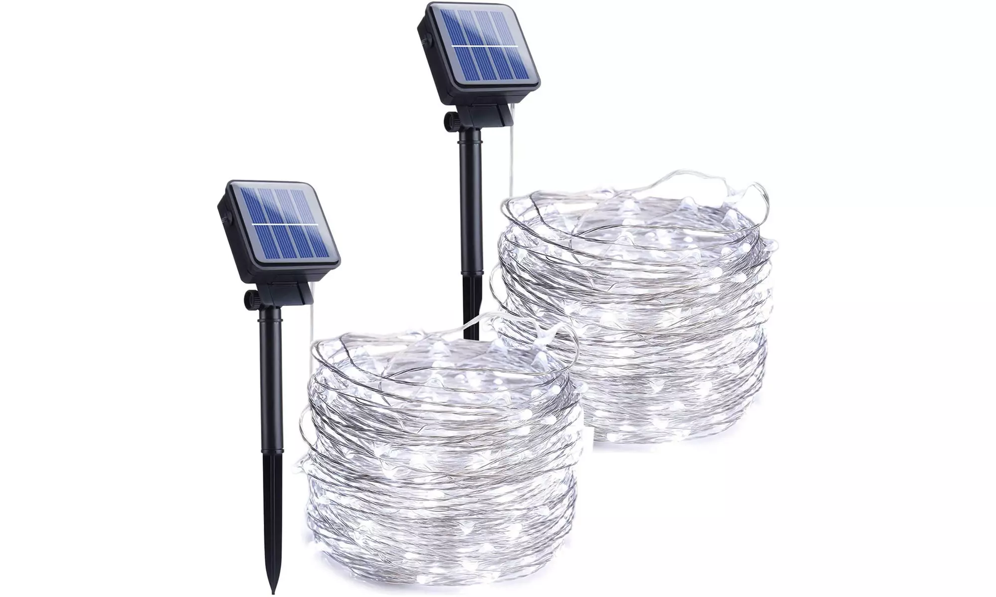 2-Pack Outdoor Solar String Lights 72ft 200 LED Starry Lights 8 Modes