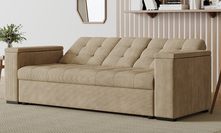 Image 12: Canapé convertible "Tilia" 3 places en tissu Kocoon