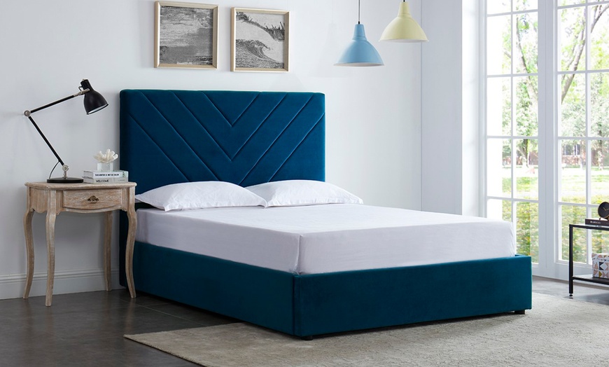 Up To 43% Off Globe Velvet Bed Frame | Groupon