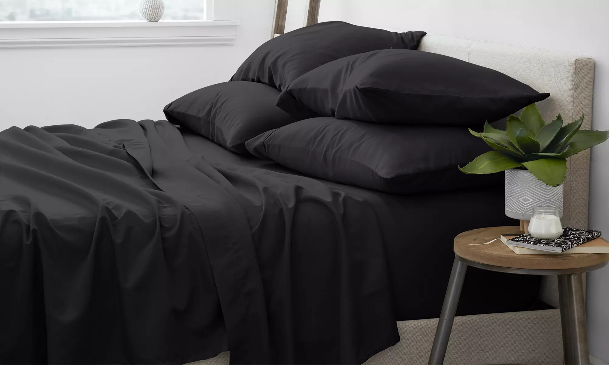 Merit Linens 6-Piece Luxury Wrinkle Free Hotel Bed Sheet Set