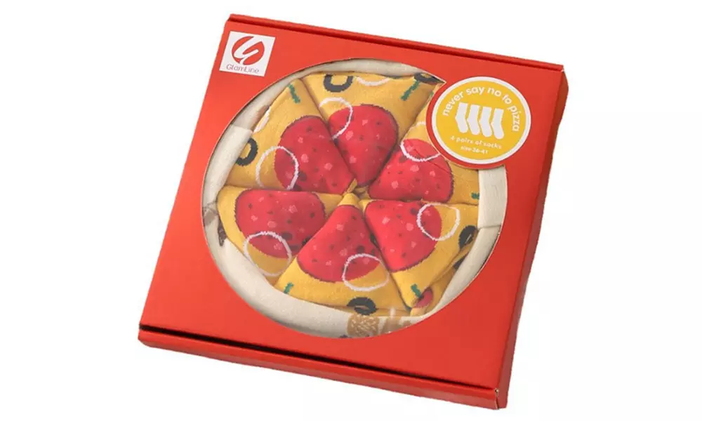 4er-Set Socken im Pizza-Design für Damen