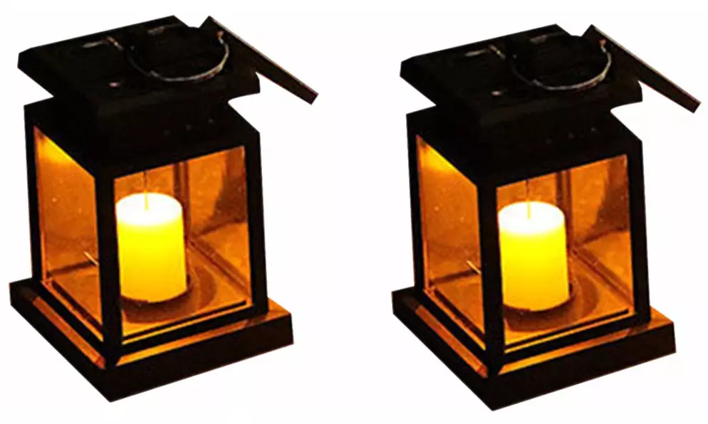 Pack of Two Solar Hanging Lantern Lights