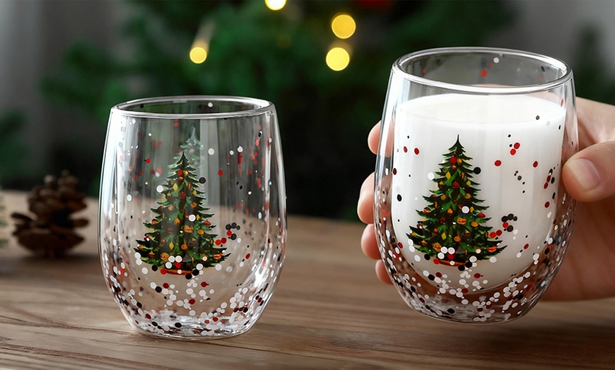 Image 1: Christmas Tree Glass Cups