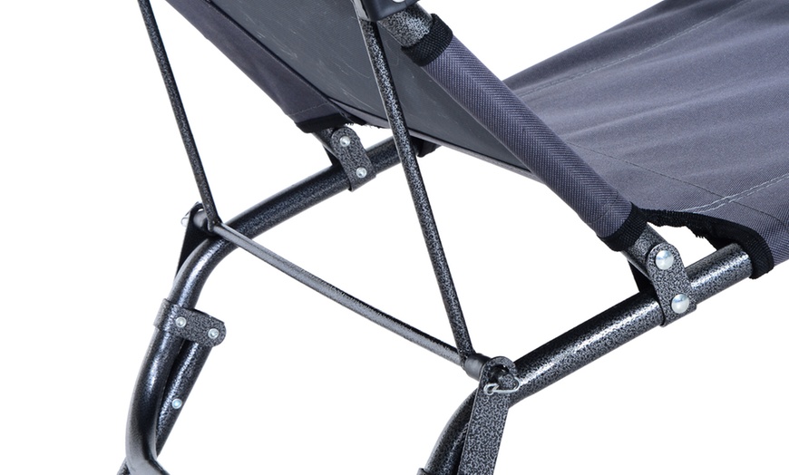 Image 20: Outsunny 2 in 1 Folding Sun Lounger Reclining Garden Chair