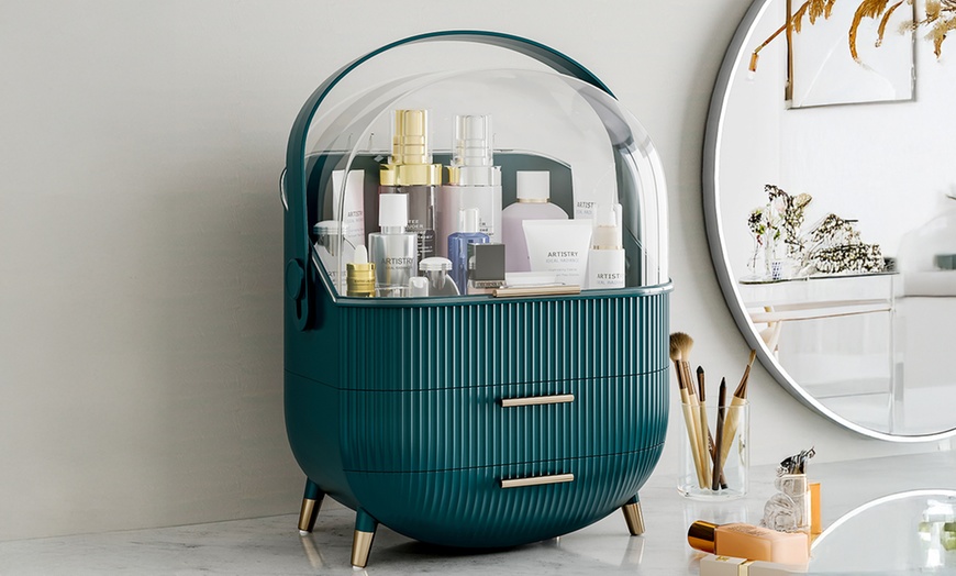 Image 2: Living And Home Limited Makeup Organiser with Flip-Top and 2 Drawers 