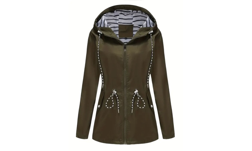 Image 5: Athletic Windbreaker Jacket Water-Resistant Raincoat