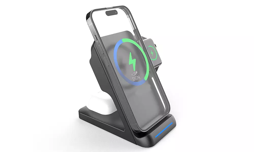 3 in 1 Charging Station Compatible with QI Devices