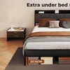 Image 3: Levede Upholstered Bed Frame with Storage Headboard and Steel Support