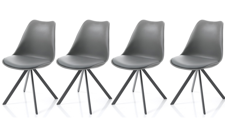 Image 6: Oresteluchetta Lot de 4 chaises avec sièges rembourrés SMART SLIM