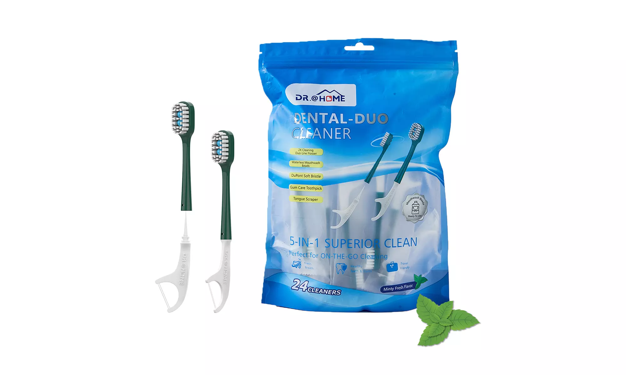 Dental-Duo 5 in 1 Oral Care Cleaner and Flosser Picks