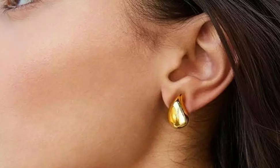 Italian Made 925 Sterling Silver Gold or Silver Chunky Teardrop Earrings