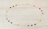 18K Gold Plated Dark Multi Color Crystal Oval Ankle Bracelet