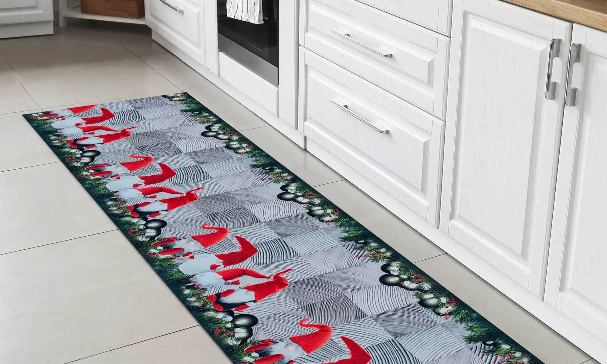 Alfombra con diseño navideño rectangular