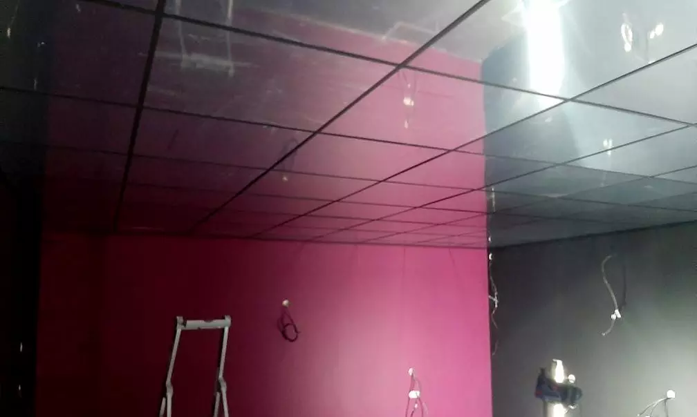 Lot de 10 dalles de faux plafond blanc ou miroir