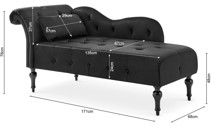 Image 6: Velvet Chaise Lounge Sofa 