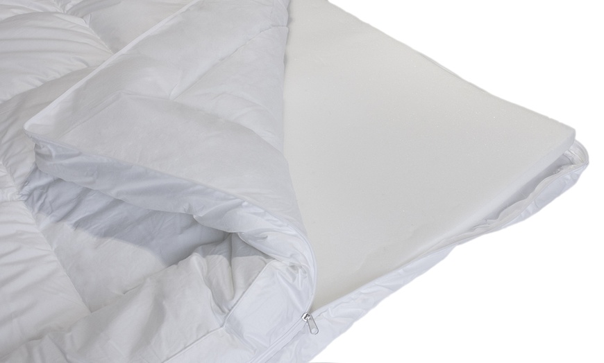 Image 5: Surmatelas bi-technologie à mémoire de forme et microfibres, Sampur
