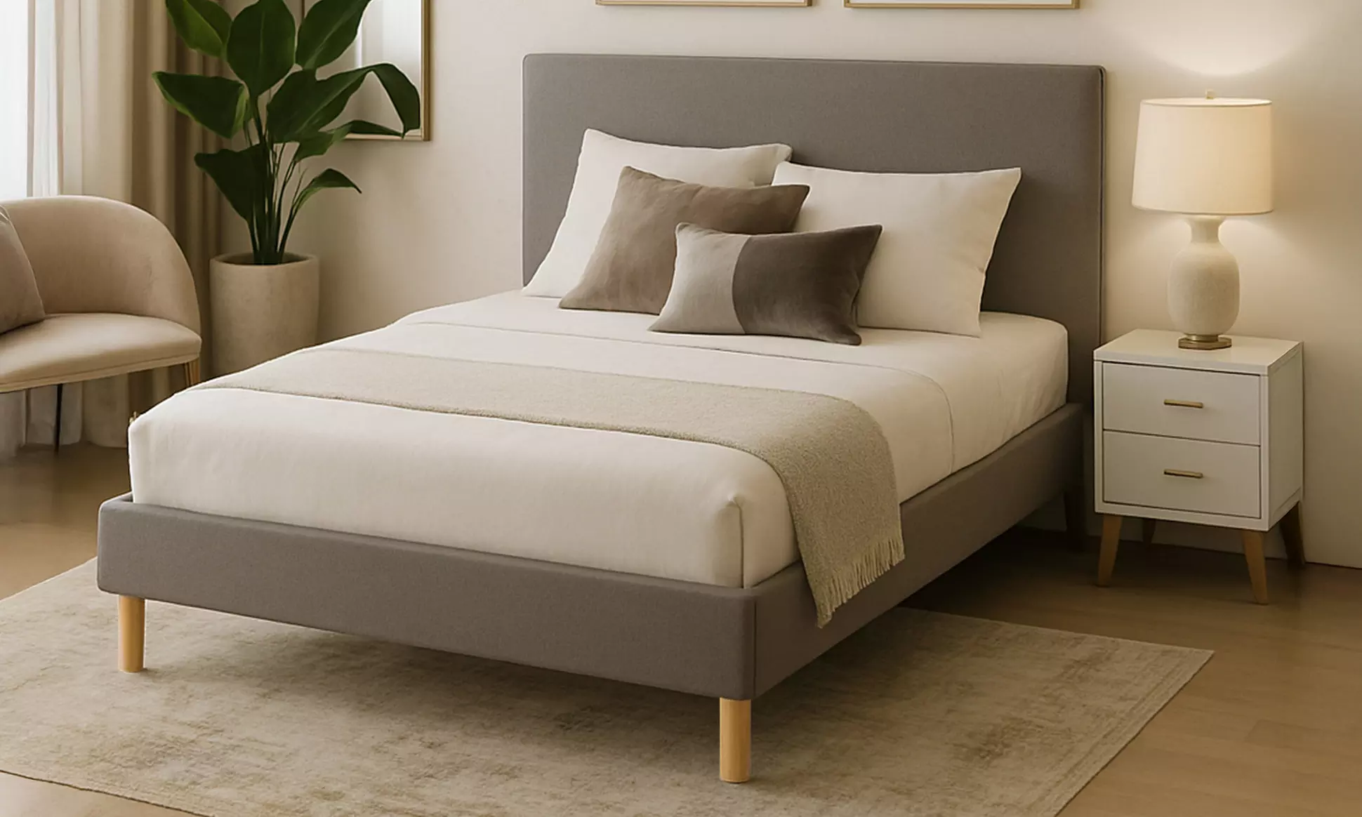 Lit Rome en simili cuir, alliant confort optimal et design élégant, matelas en option, Sampur - Primary Image