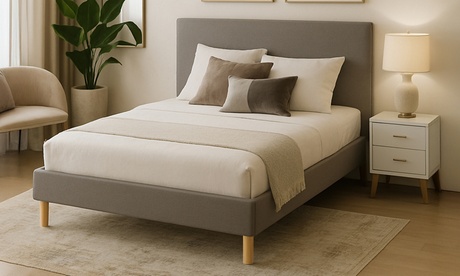 Lit Rome en simili cuir : Noir / 90 x 190 cm / Avec matelas