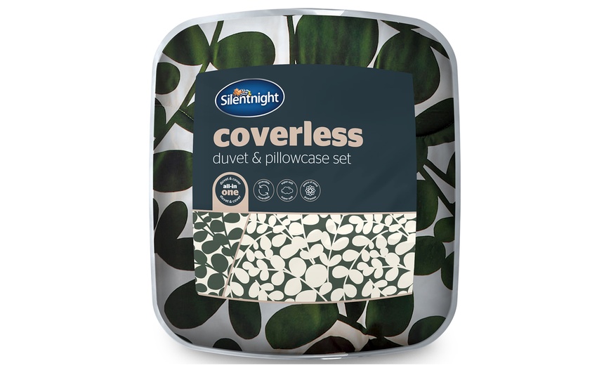 Image 8: Silentnight 10.5 Tog Leaf Print Reversible Coverless Duvet Set
