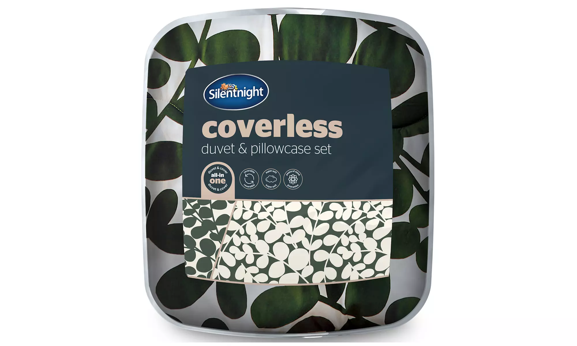 Silentnight 10.5 Tog Leaf Print Reversible Coverless Duvet Set