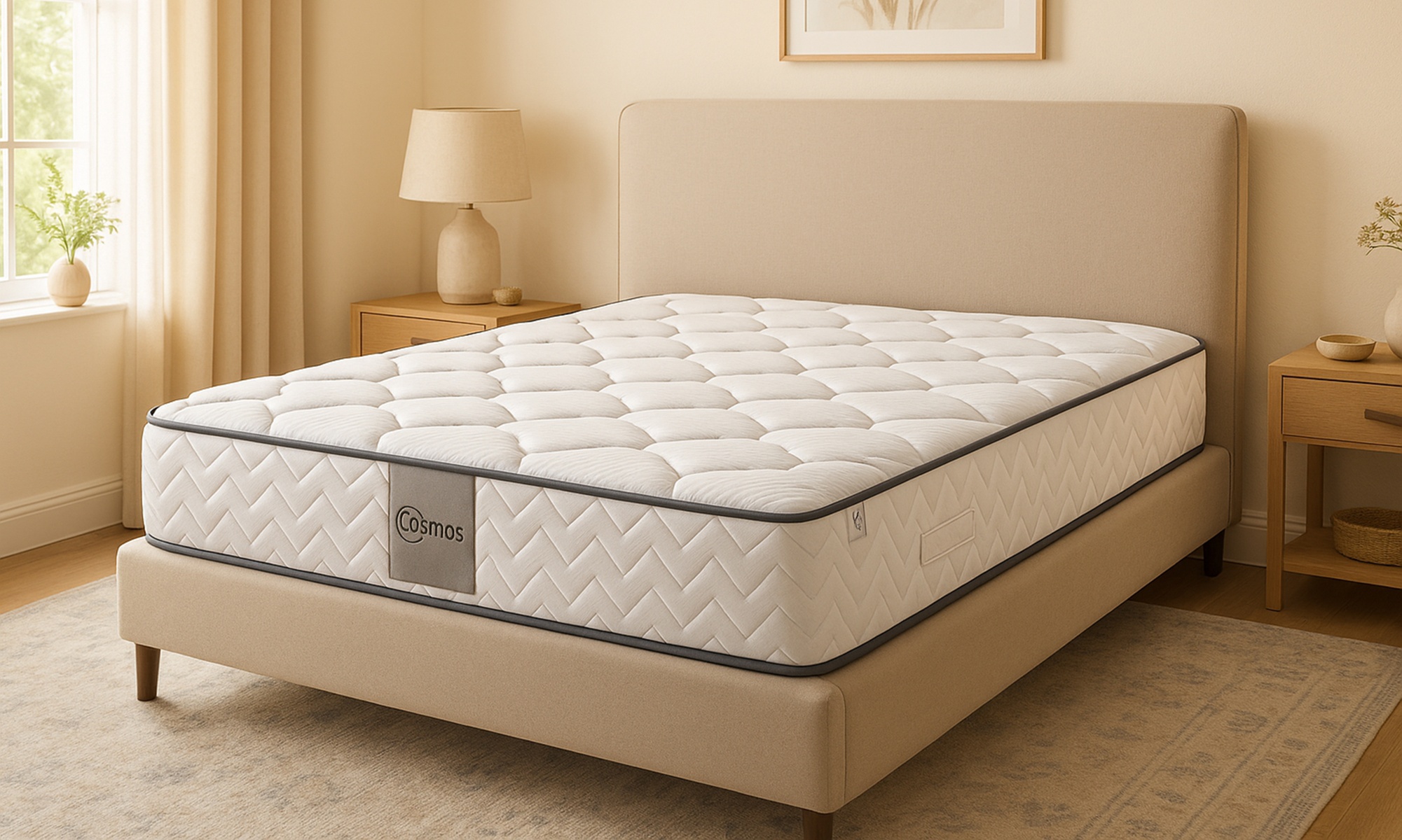 Matelas Cosmos à mémoire de forme et ressorts ensachés. Sampur