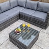 Image 1: Boston Rattan-Effect Corner Sofa Set in Grey with optional Cover 