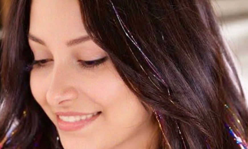 Image 2: Full Head-26 strands Multiple Colors / Hair Tinsels 20 Strands-1 Color