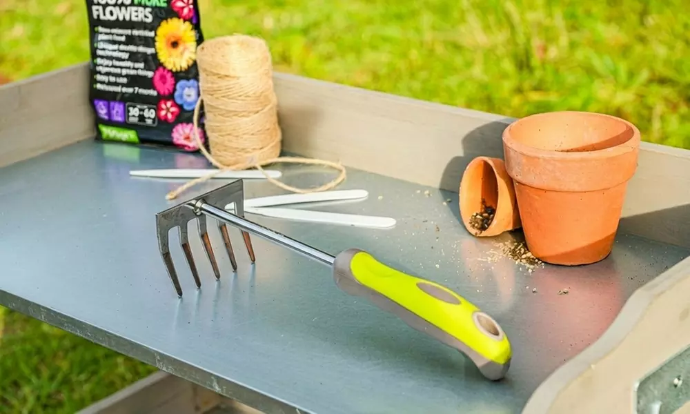 5-Piece Garden Hand Tool Set - Stainless Steel with Soft Grip Handles