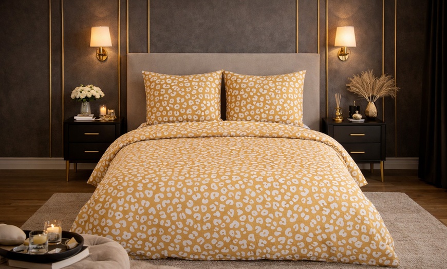 Image 4: Set di biancheria da letto in cotone reversibile con stampe animalier