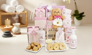 Spa Gift Basket: Alder Creek Tea Rose Bath Soak, Treats & Relaxation