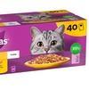 Image 1: Megapack Whiskas 1+ Adult Wet Cat Food - 40x85g Poultry Selection in Jelly