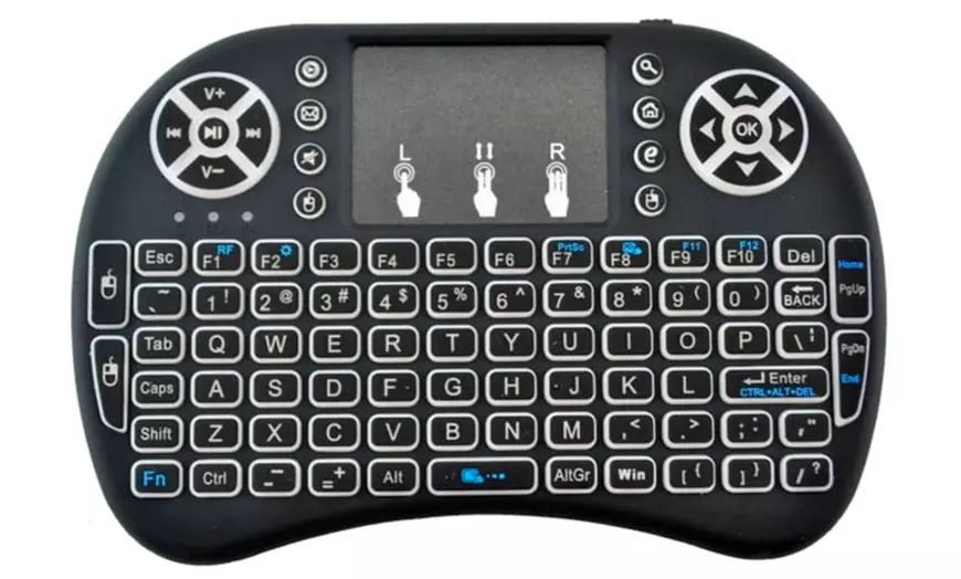 Image 4: Draadloos QWERTY mini-toetsenbord met achtergrondverlichting en pad
