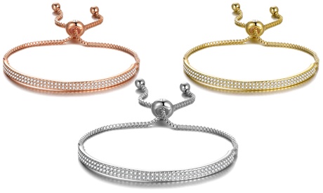 1,2  ou 3 bracelets ajustables de la marque Philip Jones, ornés de cristaux Swarovski®
